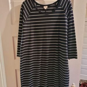 Black and white striped dress